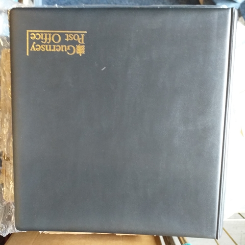 117 - Cover Album. A high quality black Lindner ring binder with quality slip case  with Guernsey Post Off... 