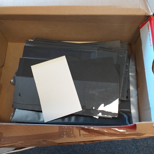 119 - Shoe box of stock/approval cards.