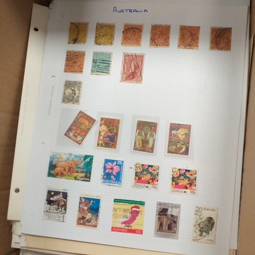 10 - Box: Album Sheets, all World, approximately 300 sheets, with no specific order. Good potential with ... 