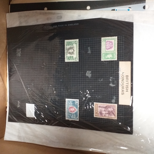 30 - Box of album leaves - 100's mostly Commonwealth, some foreign - viewing required