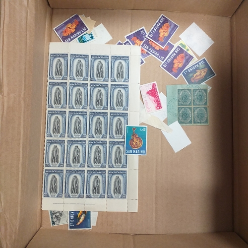 34 - Box of San Marino material, a few Hagners but mostly sets and singles in envelopes all sorted, inclu... 