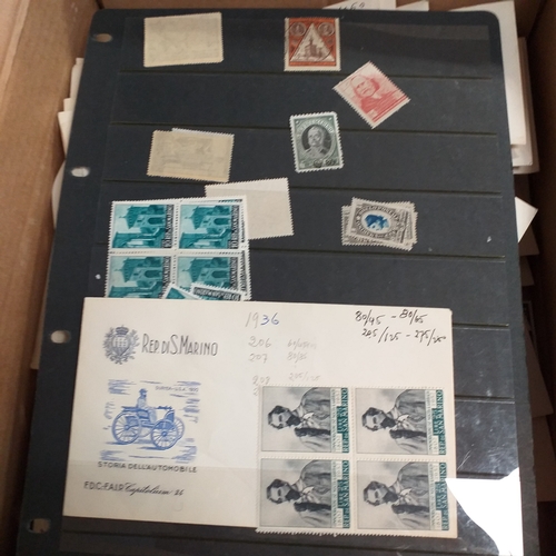 34 - Box of San Marino material, a few Hagners but mostly sets and singles in envelopes all sorted, inclu... 
