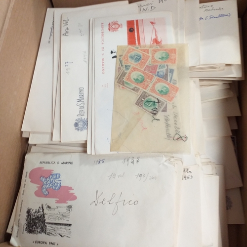 34 - Box of San Marino material, a few Hagners but mostly sets and singles in envelopes all sorted, inclu... 