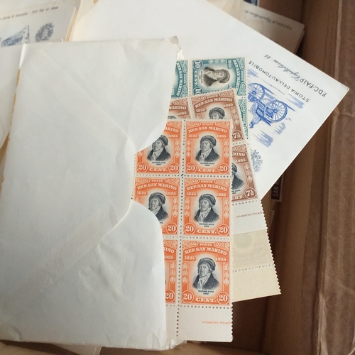 34 - Box of San Marino material, a few Hagners but mostly sets and singles in envelopes all sorted, inclu... 