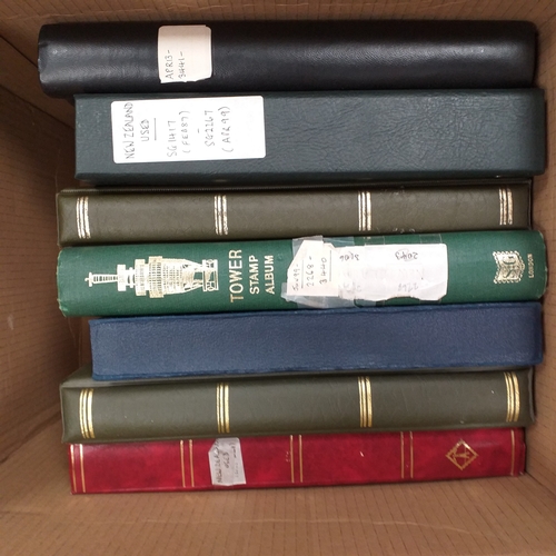 8 - Box: New Zealand, 7 albums and stock books with mainly used collections, including a good range of i... 