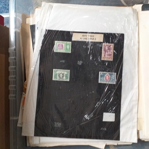 30 - Box of album leaves - 100's mostly Commonwealth, some foreign - viewing required