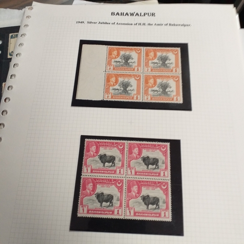 1 - Box containing a huge selection of stamps on leaves and album pages, collections a number of which a... 