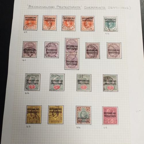 1 - Box containing a huge selection of stamps on leaves and album pages, collections a number of which a... 
