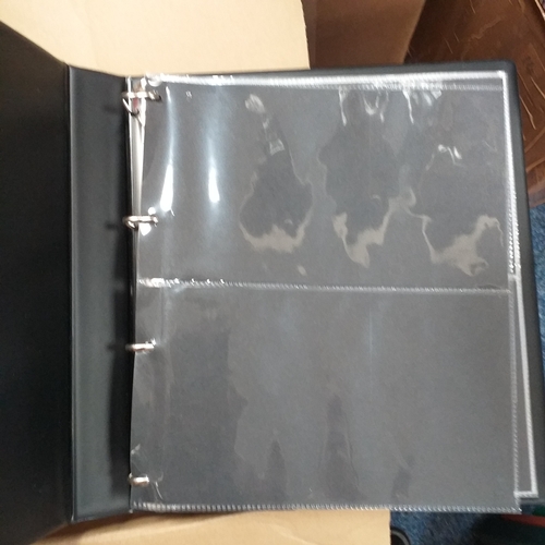 14 - Glory box - albums and stock books, box of loose stamps on/off paper, stock cards etc, empty album a... 