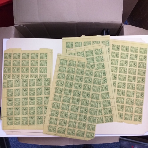 14 - Glory box - albums and stock books, box of loose stamps on/off paper, stock cards etc, empty album a... 