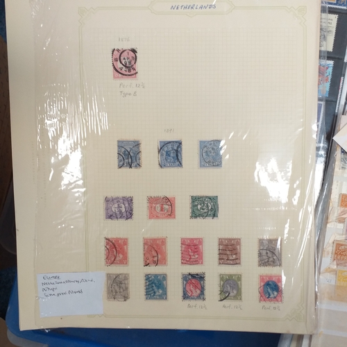 14 - Glory box - albums and stock books, box of loose stamps on/off paper, stock cards etc, empty album a... 