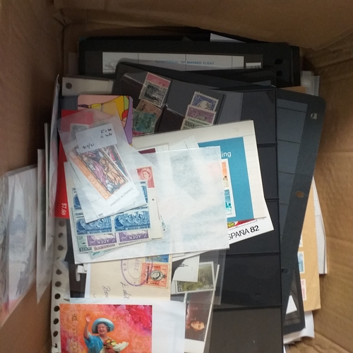3 - Glory Box: Mainly British Commonwealth, with quantity of mint and used stamps on stock cards, sheets... 