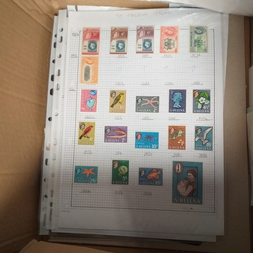 3 - Glory Box: Mainly British Commonwealth, with quantity of mint and used stamps on stock cards, sheets... 
