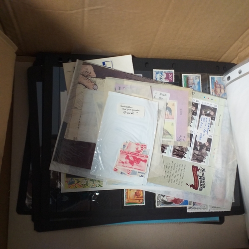 3 - Glory Box: Mainly British Commonwealth, with quantity of mint and used stamps on stock cards, sheets... 