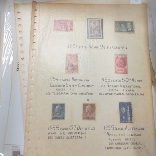31 - Box of album leaves - 100's mostly Commonwealth, some foreign - viewing required