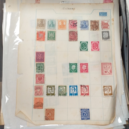 31 - Box of album leaves - 100's mostly Commonwealth, some foreign - viewing required