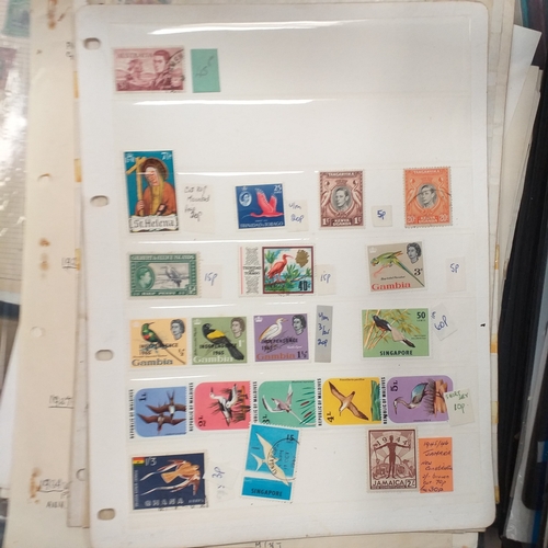 31 - Box of album leaves - 100's mostly Commonwealth, some foreign - viewing required