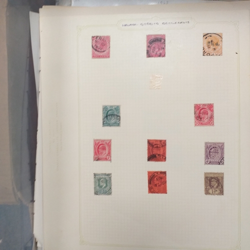 31 - Box of album leaves - 100's mostly Commonwealth, some foreign - viewing required