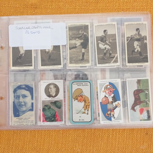49 - Small lot of scarcer sports cards in leaves, mixed condition, includes variety pair of Cartledges 'P... 