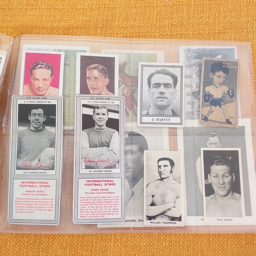 49 - Small lot of scarcer sports cards in leaves, mixed condition, includes variety pair of Cartledges 'P... 