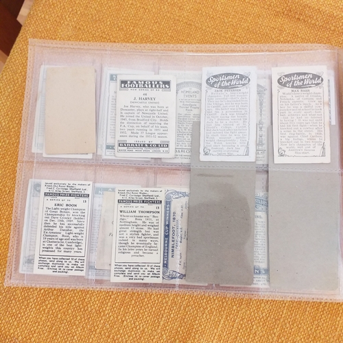 49 - Small lot of scarcer sports cards in leaves, mixed condition, includes variety pair of Cartledges 'P... 
