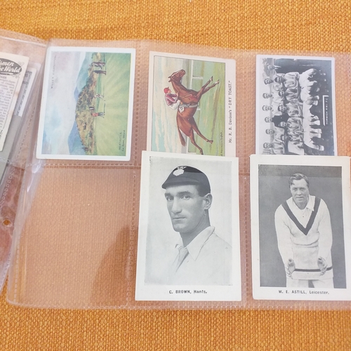 49 - Small lot of scarcer sports cards in leaves, mixed condition, includes variety pair of Cartledges 'P... 