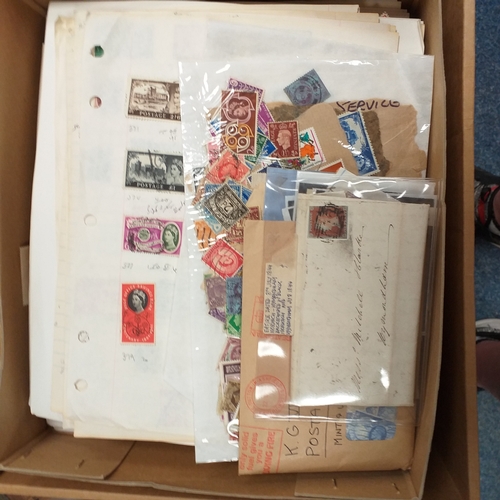 9 - Box: GB. A large storage box containing 4 smaller boxes filled with album sheets, spanning KGV onwar... 