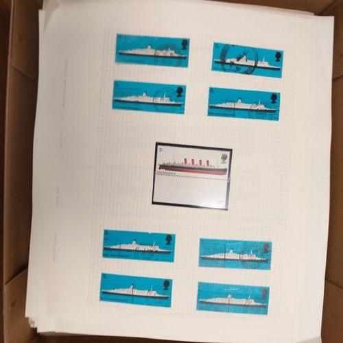 9 - Box: GB. A large storage box containing 4 smaller boxes filled with album sheets, spanning KGV onwar... 