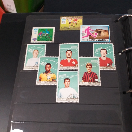 12 - Box: 6 Stock books and albums, contain collections from Jamaica, Malaysia, Football thematics and 2 ... 