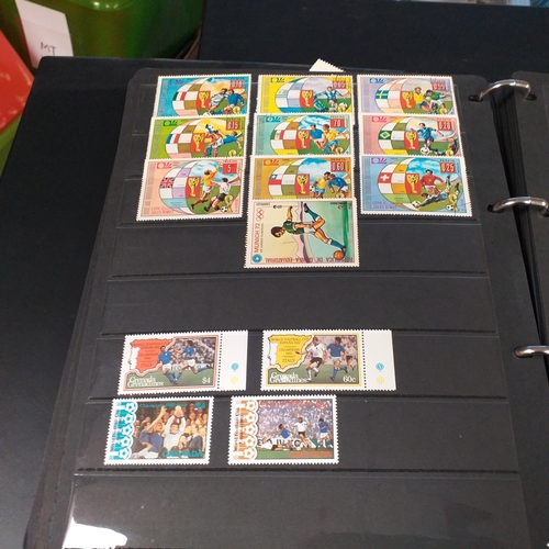 12 - Box: 6 Stock books and albums, contain collections from Jamaica, Malaysia, Football thematics and 2 ... 
