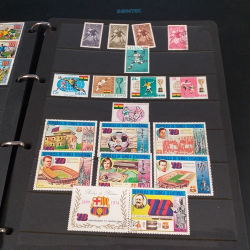 12 - Box: 6 Stock books and albums, contain collections from Jamaica, Malaysia, Football thematics and 2 ... 