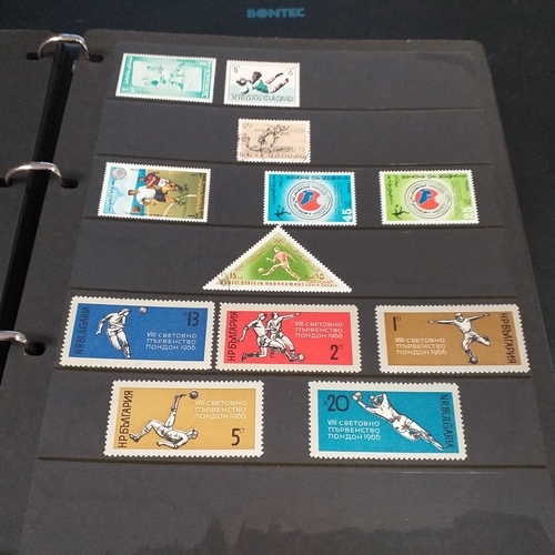 12 - Box: 6 Stock books and albums, contain collections from Jamaica, Malaysia, Football thematics and 2 ... 