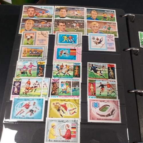 12 - Box: 6 Stock books and albums, contain collections from Jamaica, Malaysia, Football thematics and 2 ... 