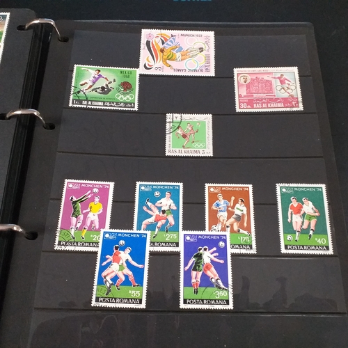 12 - Box: 6 Stock books and albums, contain collections from Jamaica, Malaysia, Football thematics and 2 ... 