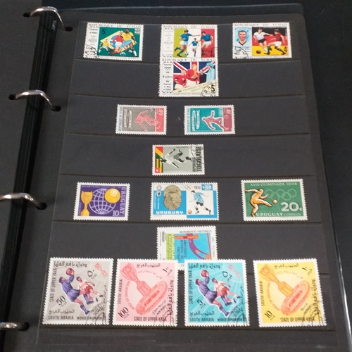 12 - Box: 6 Stock books and albums, contain collections from Jamaica, Malaysia, Football thematics and 2 ... 