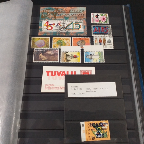 12 - Box: 6 Stock books and albums, contain collections from Jamaica, Malaysia, Football thematics and 2 ... 