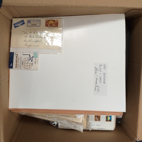 13 - Box: New Zealand, heavy box contains a potpourri of New Zealand material including several collectio... 