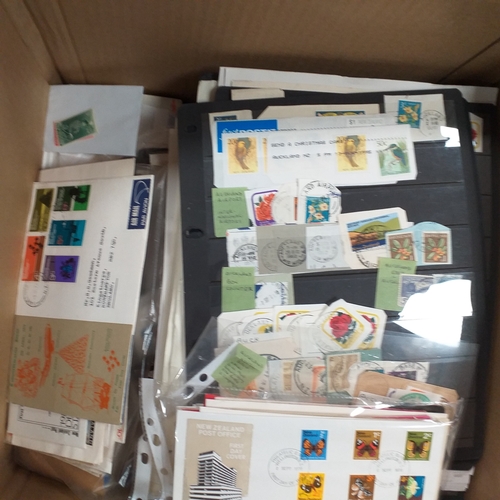 13 - Box: New Zealand, heavy box contains a potpourri of New Zealand material including several collectio... 