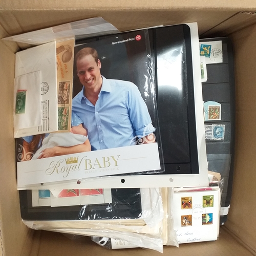 13 - Box: New Zealand, heavy box contains a potpourri of New Zealand material including several collectio... 