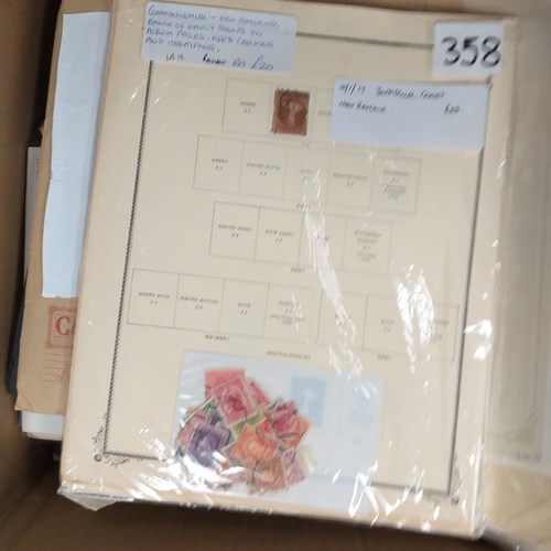 13 - Box: New Zealand, heavy box contains a potpourri of New Zealand material including several collectio... 