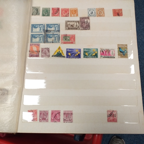35 - Box of albums and stock books housing commonwealth and world collections, viewing required
