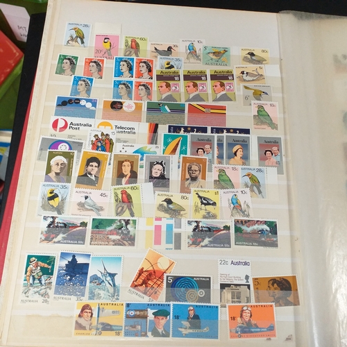 21 - Medium sized box housing six collections in 3 large albums and 3 small, includes China, Hong Kong, E... 