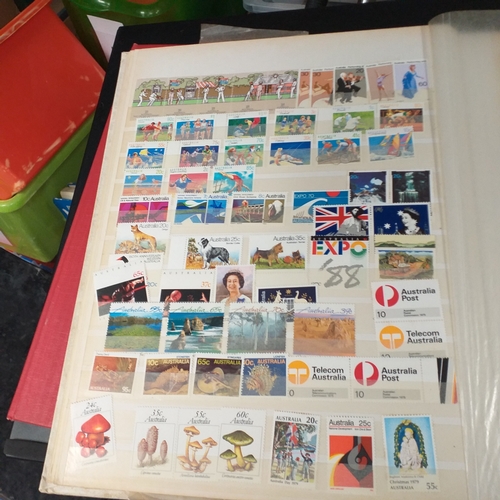 21 - Medium sized box housing six collections in 3 large albums and 3 small, includes China, Hong Kong, E... 