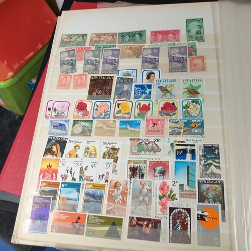 21 - Medium sized box housing six collections in 3 large albums and 3 small, includes China, Hong Kong, E... 