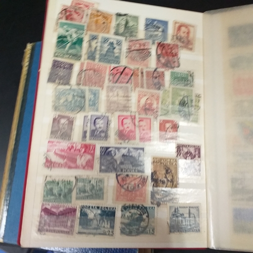 21 - Medium sized box housing six collections in 3 large albums and 3 small, includes China, Hong Kong, E... 