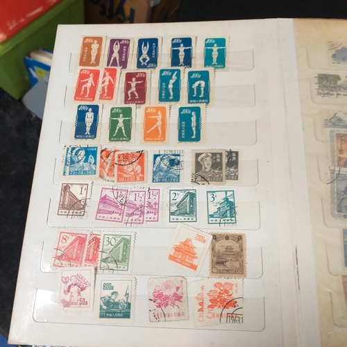 21 - Medium sized box housing six collections in 3 large albums and 3 small, includes China, Hong Kong, E... 