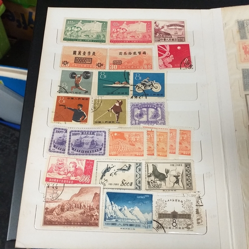 21 - Medium sized box housing six collections in 3 large albums and 3 small, includes China, Hong Kong, E... 