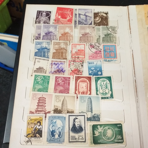21 - Medium sized box housing six collections in 3 large albums and 3 small, includes China, Hong Kong, E... 