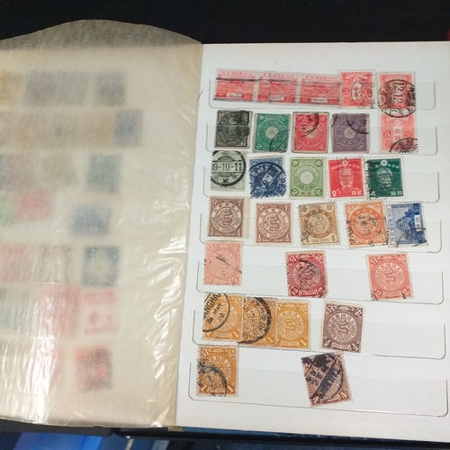 21 - Medium sized box housing six collections in 3 large albums and 3 small, includes China, Hong Kong, E... 
