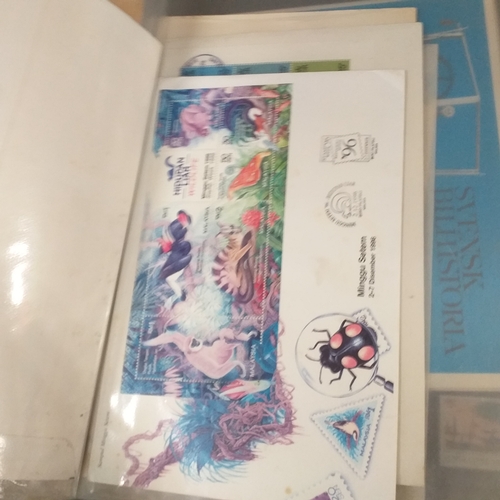 21 - Medium sized box housing six collections in 3 large albums and 3 small, includes China, Hong Kong, E... 
